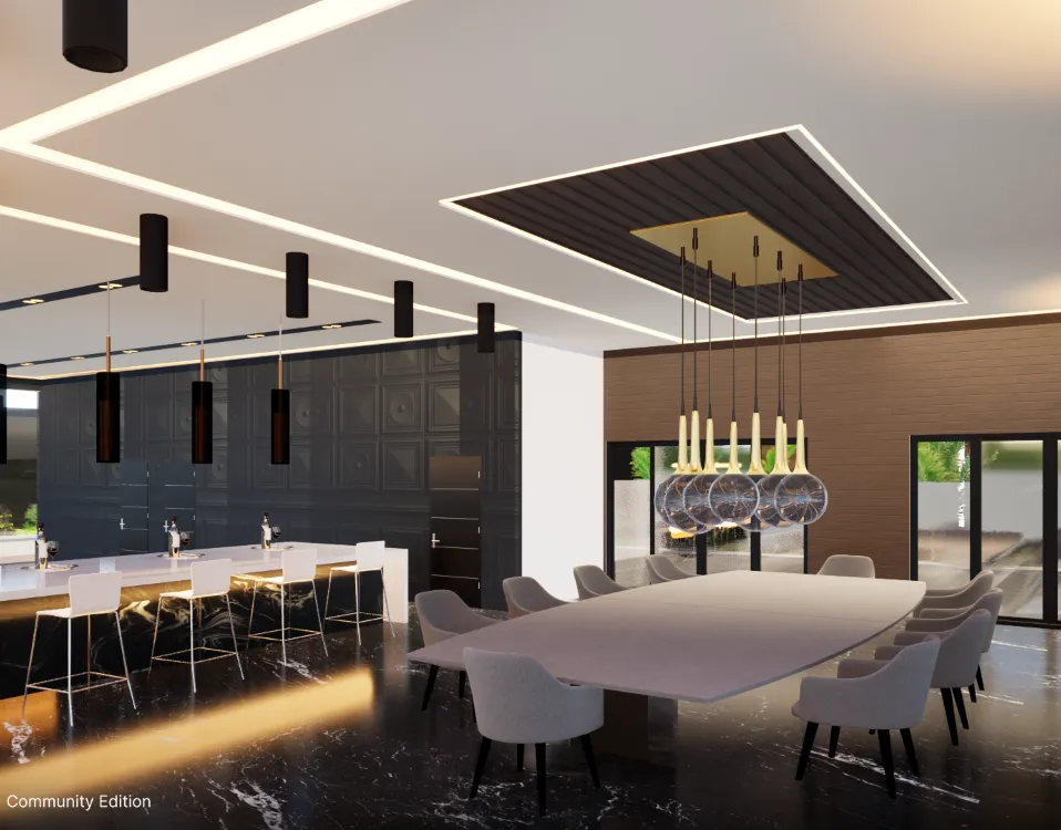 dining and kitchen area