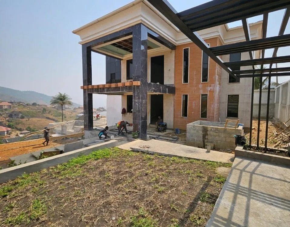 existing structure- ongoing work on outdoors