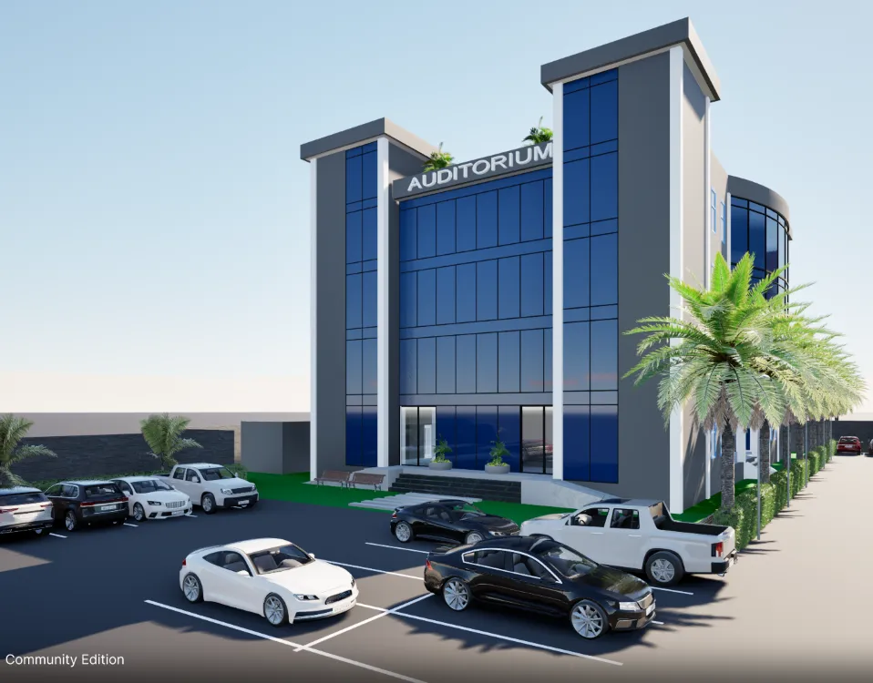 perspective view of Auditorium building